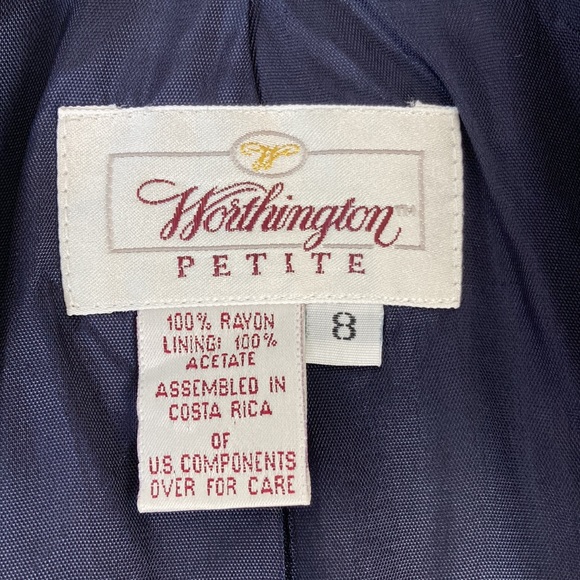 Vintage Worthington Navy Houndstooth Boyfriend Blazer - Picture 10 of 12